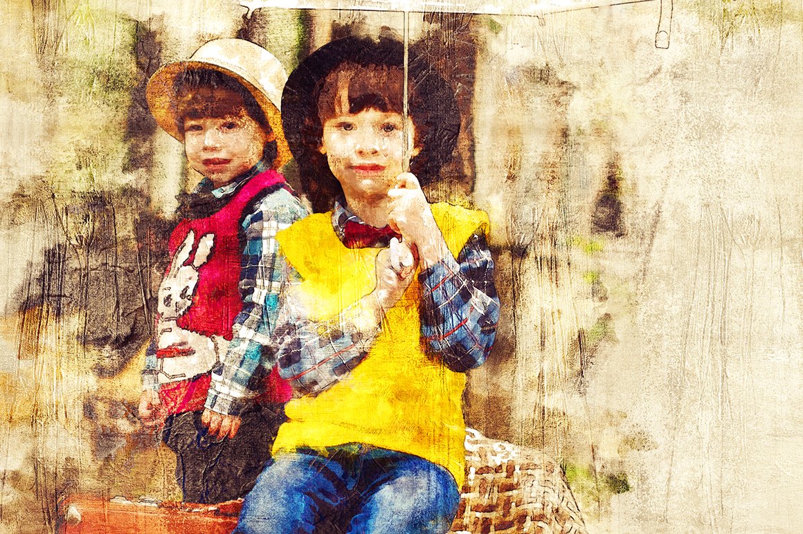 复古做旧混合效果照片处理特效PS动作模板 Mixed Art 2 Photoshop Action插图10