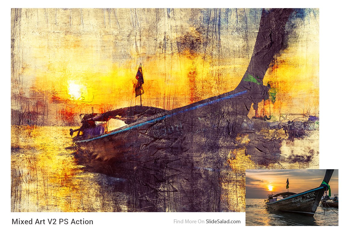 复古做旧混合效果照片处理特效PS动作模板 Mixed Art 2 Photoshop Action插图14