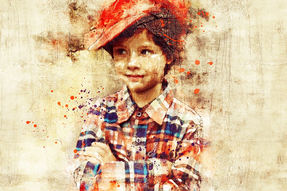 复古做旧混合效果照片处理特效PS动作模板 Mixed Art 2 Photoshop Action插图2