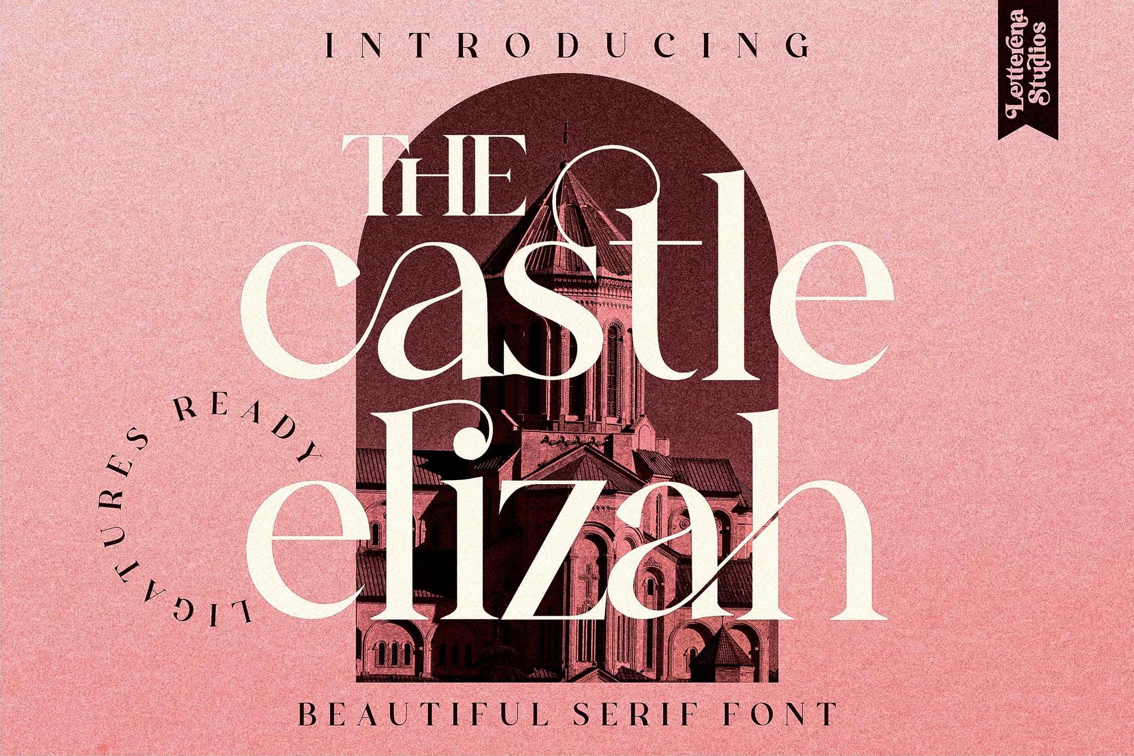 现代时尚海报品牌社交媒体设计衬线字体素材 The Castle Elizah Serif Font LS插图1