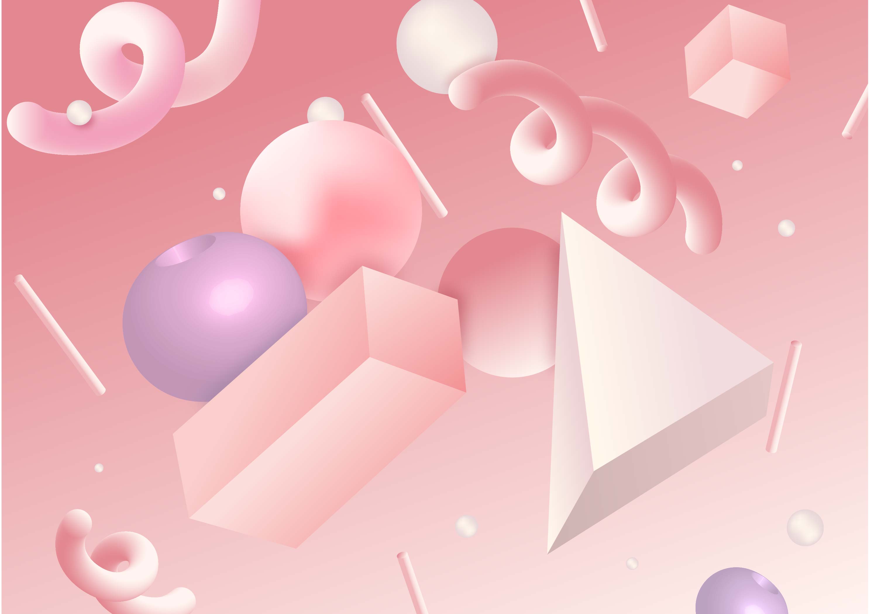 9款时尚抽象孟菲斯3d立体背景ai矢量设计素材memphisstereobackground