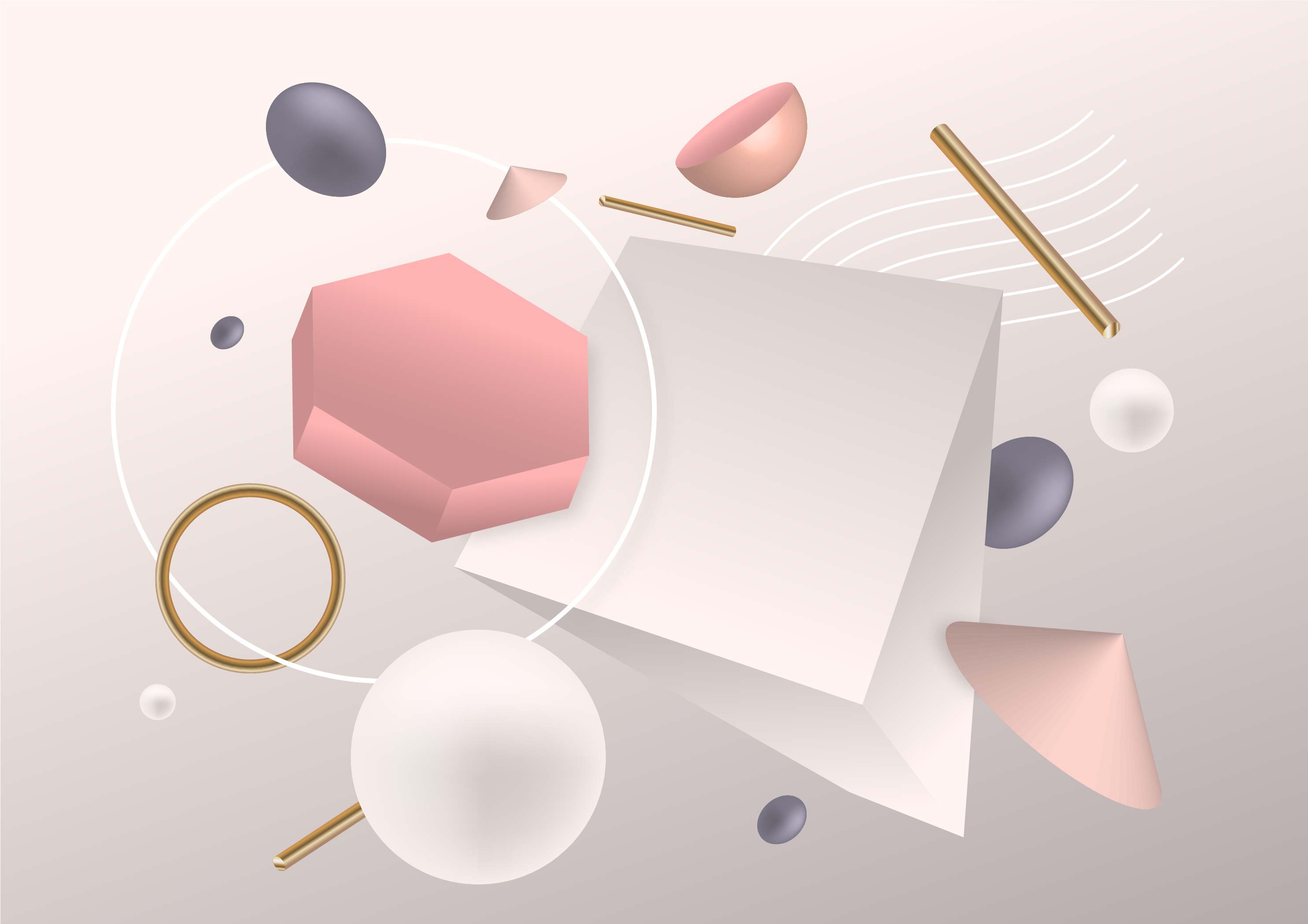 9款时尚抽象孟菲斯3d立体背景ai矢量设计素材memphisstereobackground