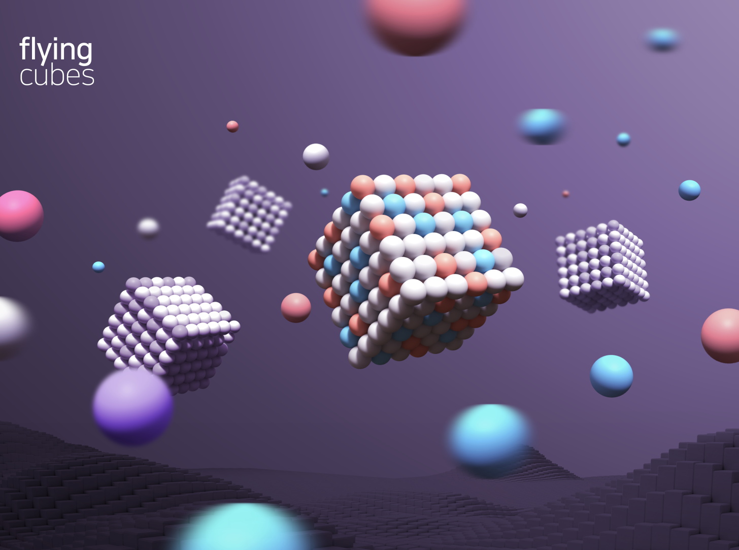 7款时尚立方体3d立体方块科技企业主视觉kv海报展板设计psd模板素材