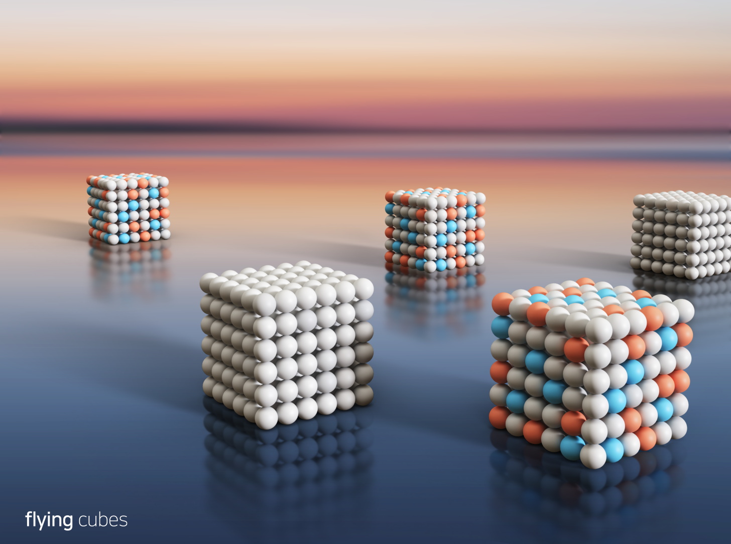 7款时尚立方体3d立体方块科技企业主视觉kv海报展板设计psd模板素材