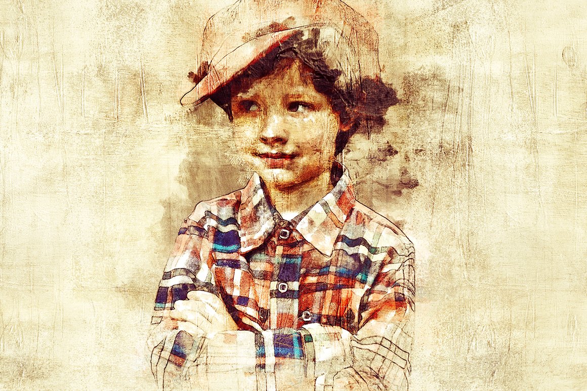 复古做旧混合效果照片处理特效PS动作模板 Mixed Art 2 Photoshop Action插图3