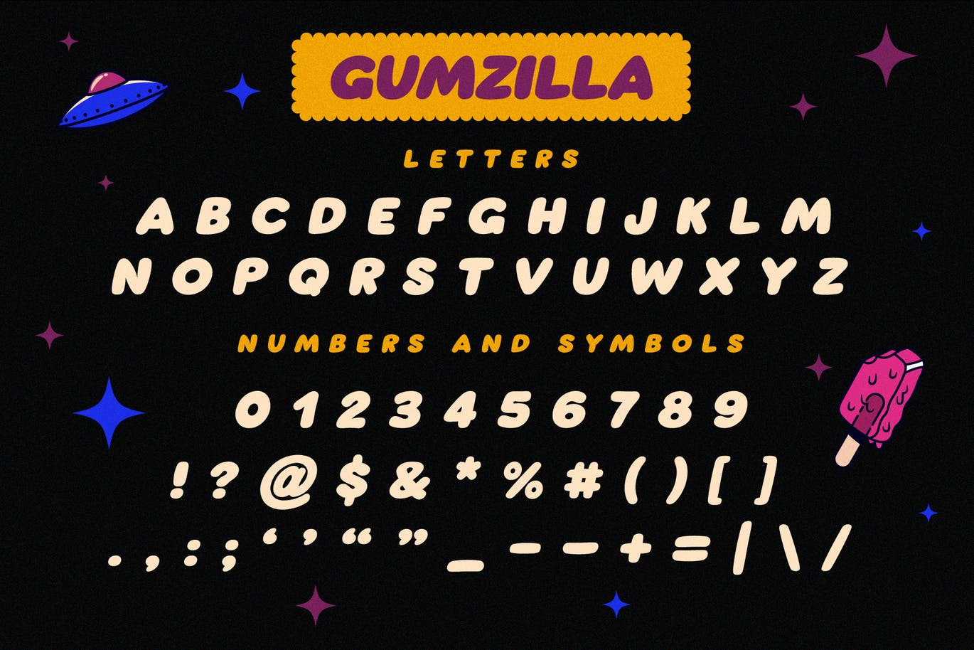 复古品牌包装徽标Logo标题设计圆润英文字体素材 Gumzilla Font Plus Graphic Pack插图2