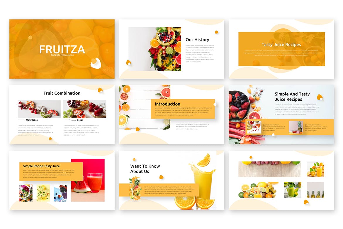 现代多彩水果果汁图文排版演示文稿设计Keynote+ppt模板 Fruitza – Fresh Keynote+ppt Template插图2