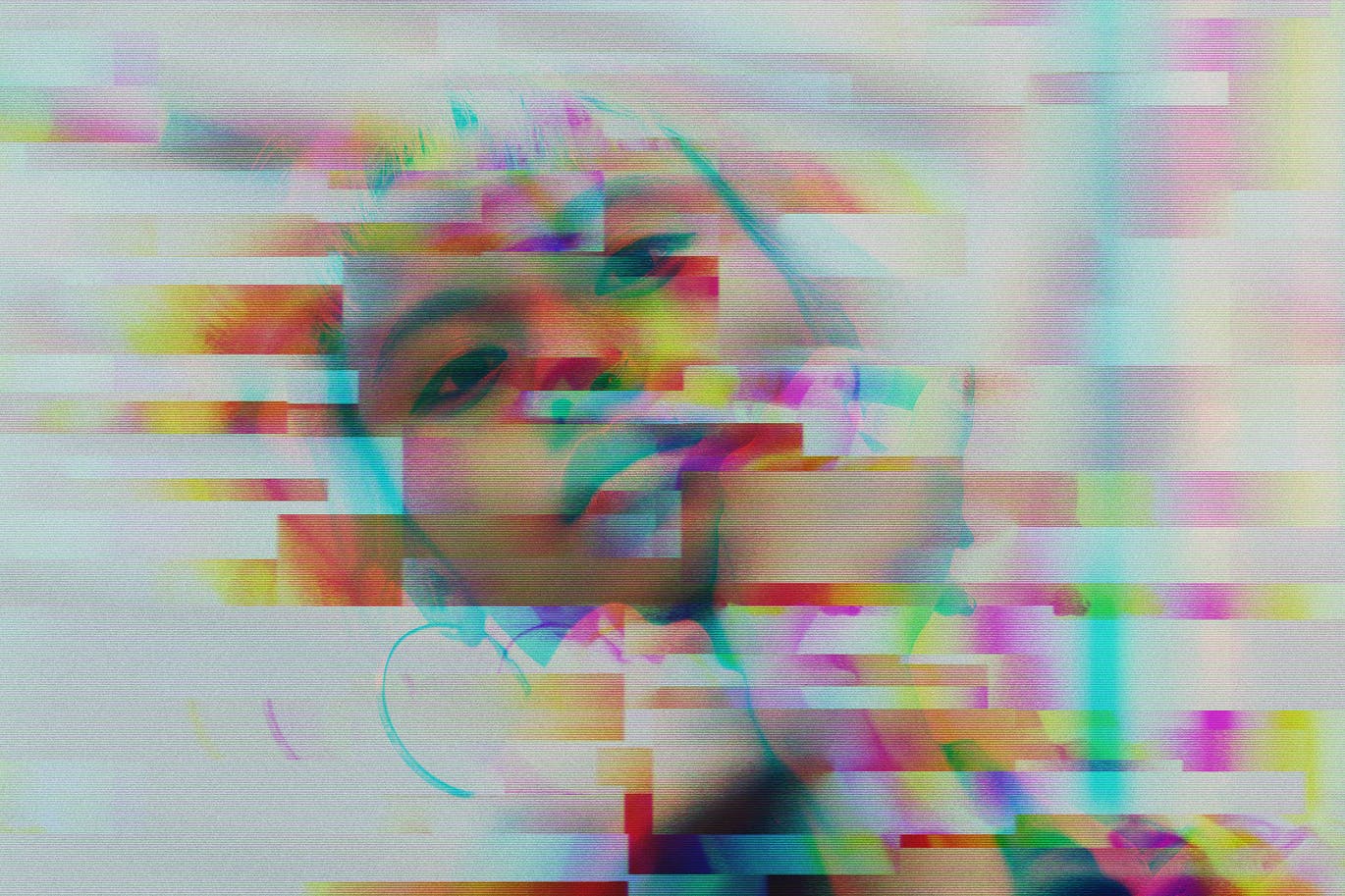 潮流故障RGB失真照片处理特效PS样式模板 RGB Glitch Photo Effect插图2