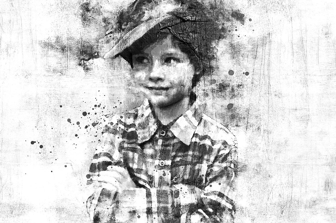 复古做旧混合效果照片处理特效PS动作模板 Mixed Art 2 Photoshop Action插图4
