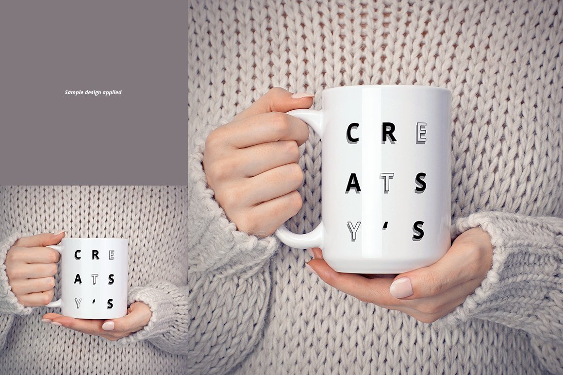 白色咖啡马克陶瓷杯样机模板合集 11oz & 15 oz White Mug Mockup Set插图12