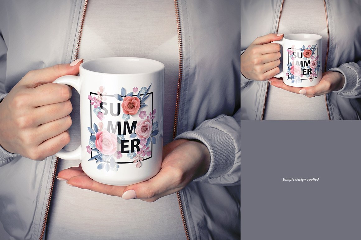 白色咖啡马克陶瓷杯样机模板合集 11oz & 15 oz White Mug Mockup Set插图13