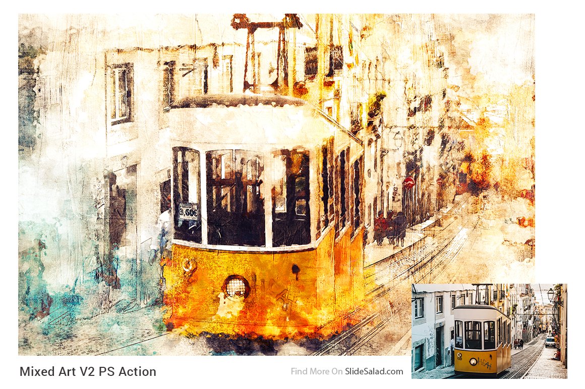 复古做旧混合效果照片处理特效PS动作模板 Mixed Art 2 Photoshop Action插图5