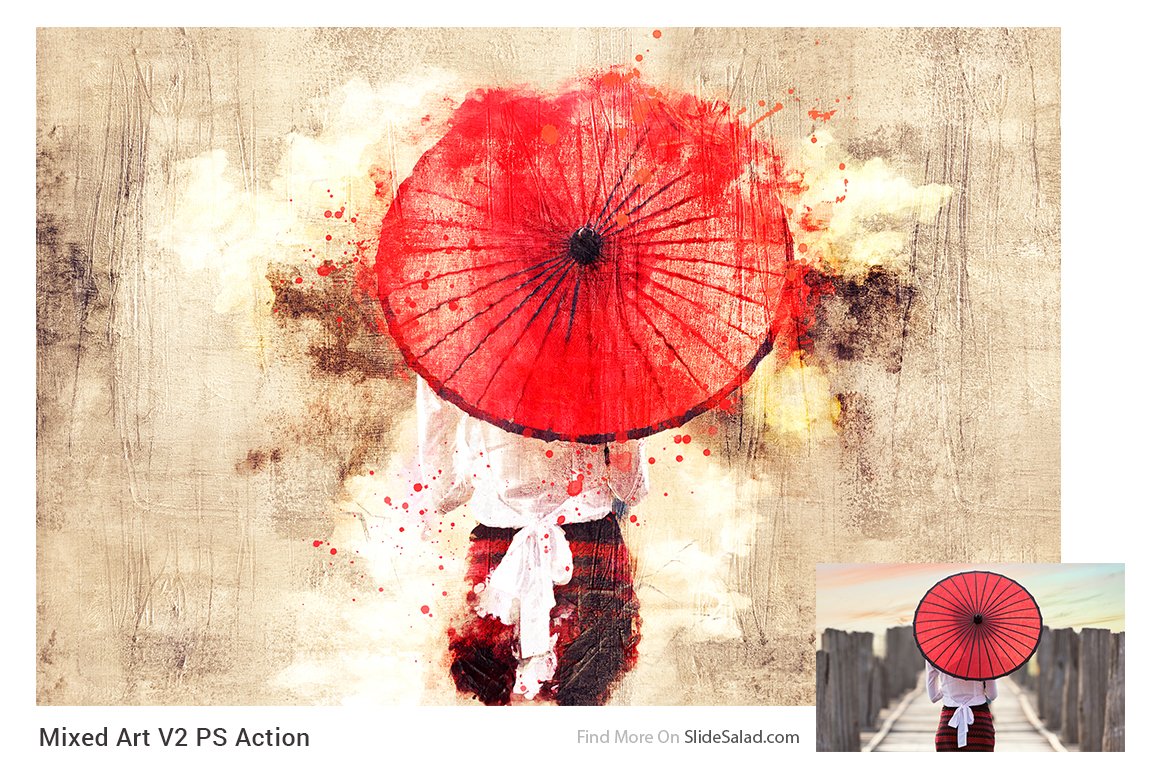复古做旧混合效果照片处理特效PS动作模板 Mixed Art 2 Photoshop Action插图7