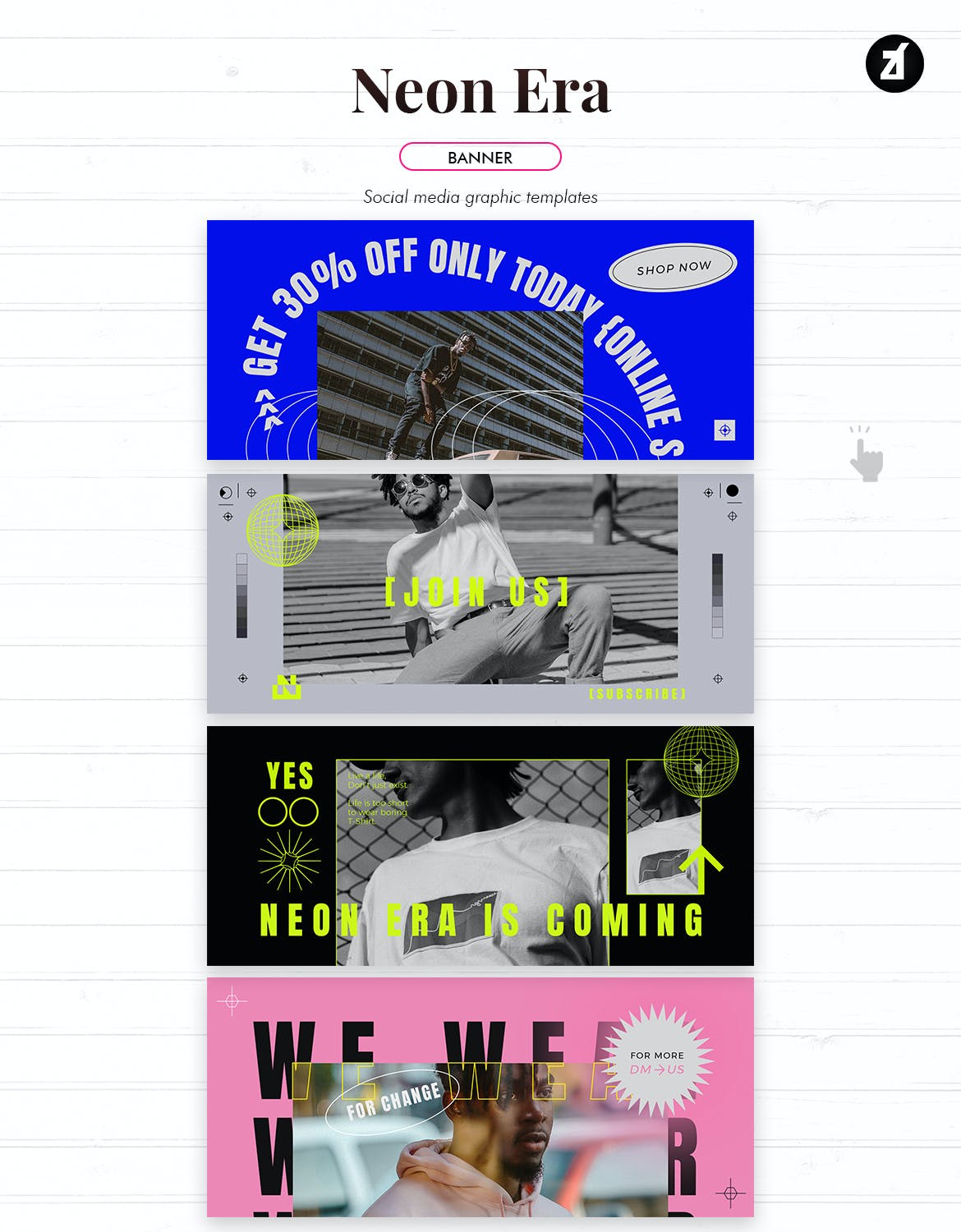 现代潮流霓虹服装潮牌推广新媒体海报设计PSD模板素材 Neon Era Social Media Graphic Templates插图7 现代潮流霓虹服装潮牌推广新媒体海报设计PSD模板素材 Neon Era Social Media Graphic Templates插图7