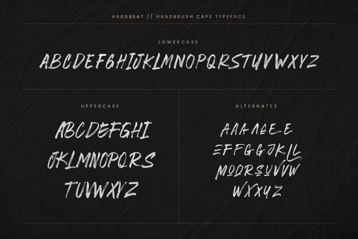 炫酷毛笔书法手写英文字体素材 Hardbeat Handbrush Caps插图7