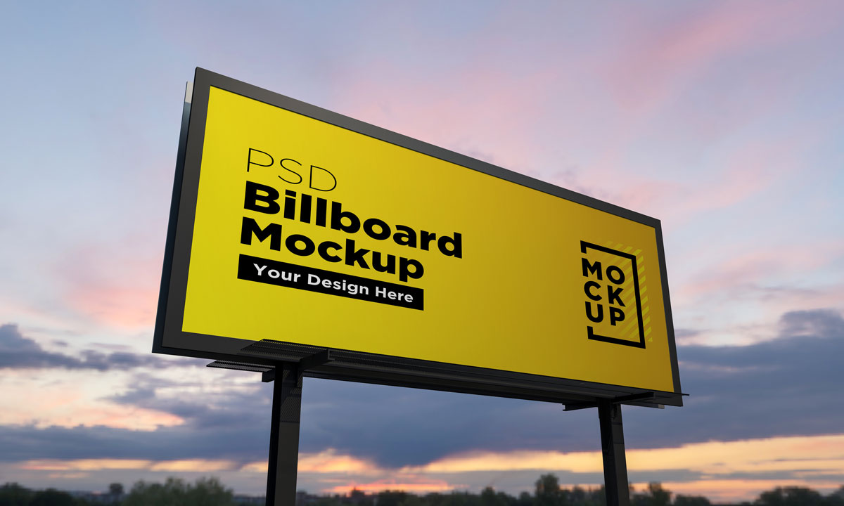 9款户外高速广告牌设计展示贴图样机模板 billboard mockup