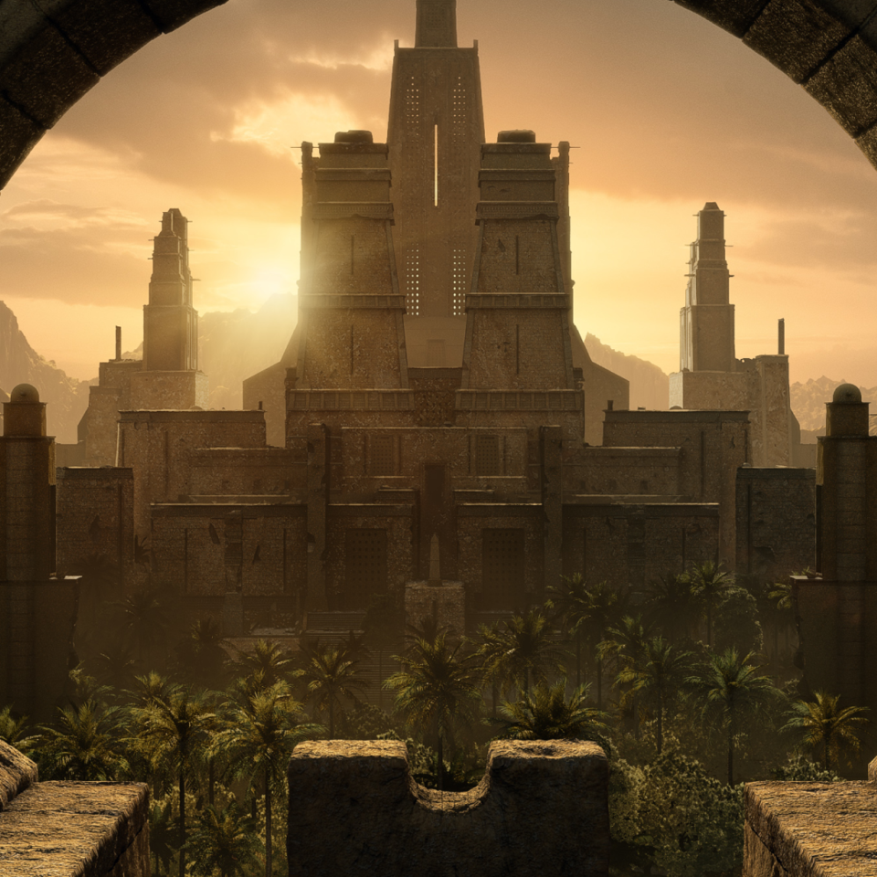 古老奇幻古文明城堡庙宇城市建筑设计3d模型素材 kitbash3d –