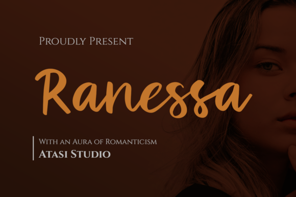 现代优雅品牌徽标Logo海报标题手写英文字体素材 Ranessa Modern Script Font