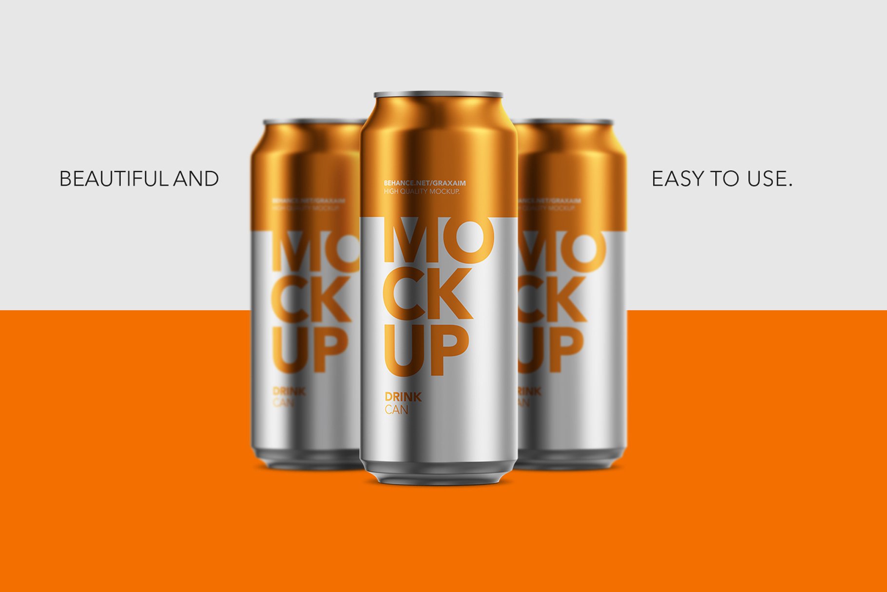 500毫升啤酒饮料金属铝罐易拉罐设计贴图样机模板 aluminium can