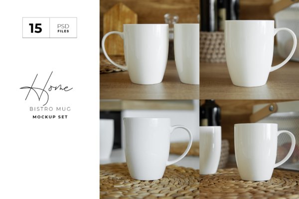 15个陶瓷马克咖啡杯印花图案设计展示贴图样机合集 Coffee Mug Mockup Set