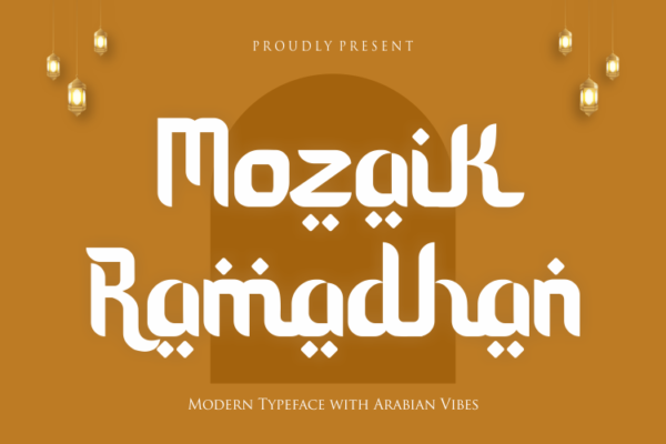 时尚杂志海报标题徽标Logo设计无衬线英文字体素材 Mozaik Ramadhan Font