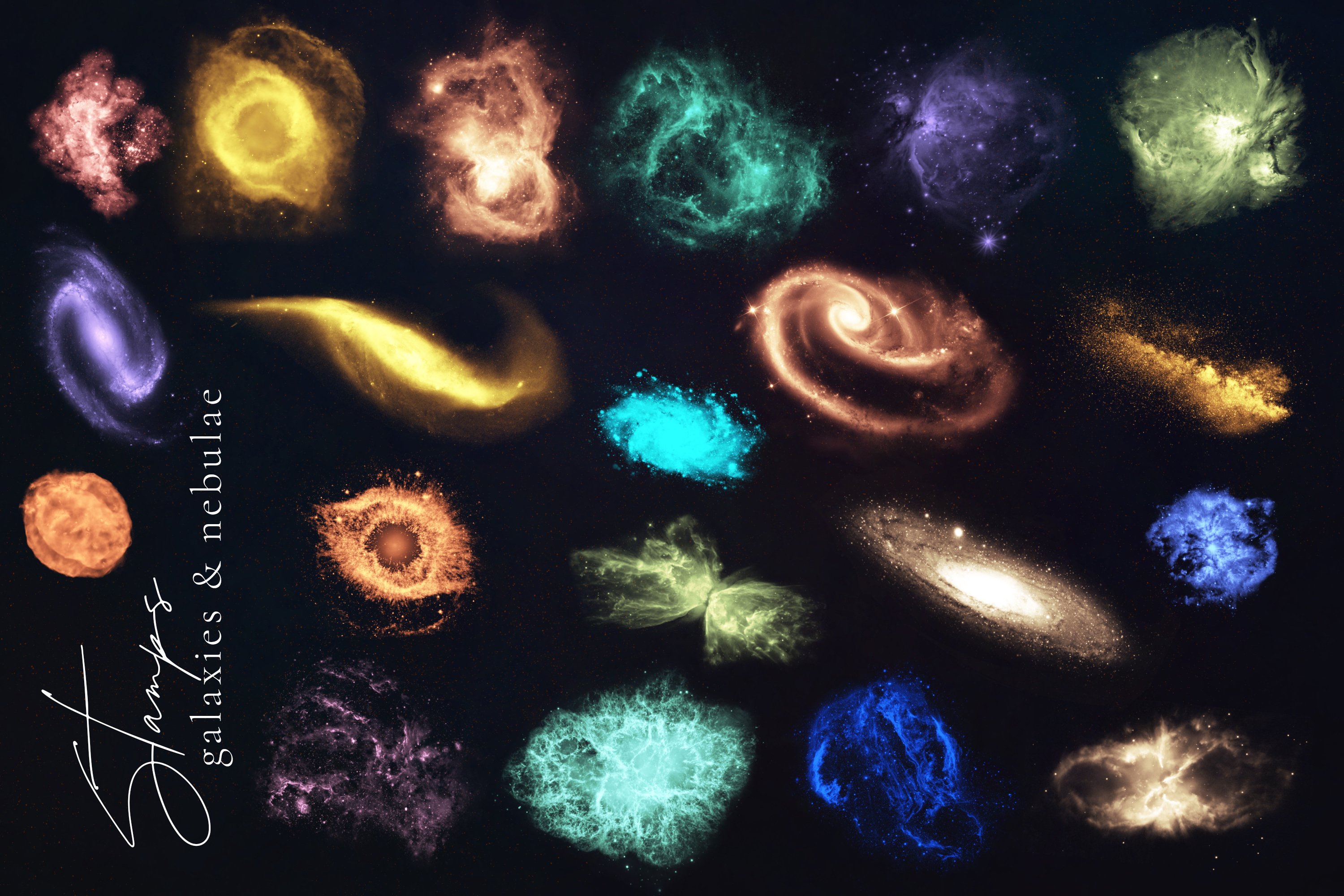 炫酷宇宙银河星系星云天体艺术绘画ipad procreate绘画笔刷套装