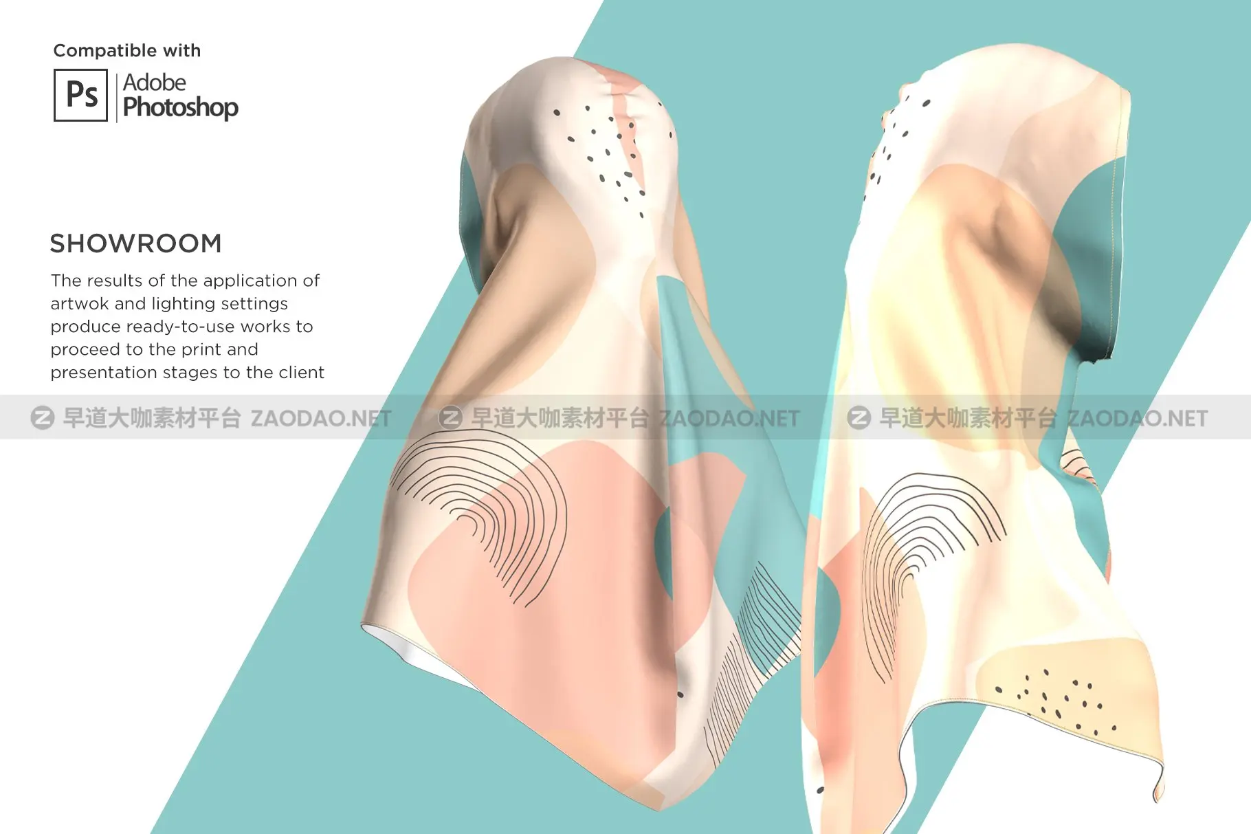 3D穆斯林头巾设计展示样机 3D Muslim Hijab Mockup插图7