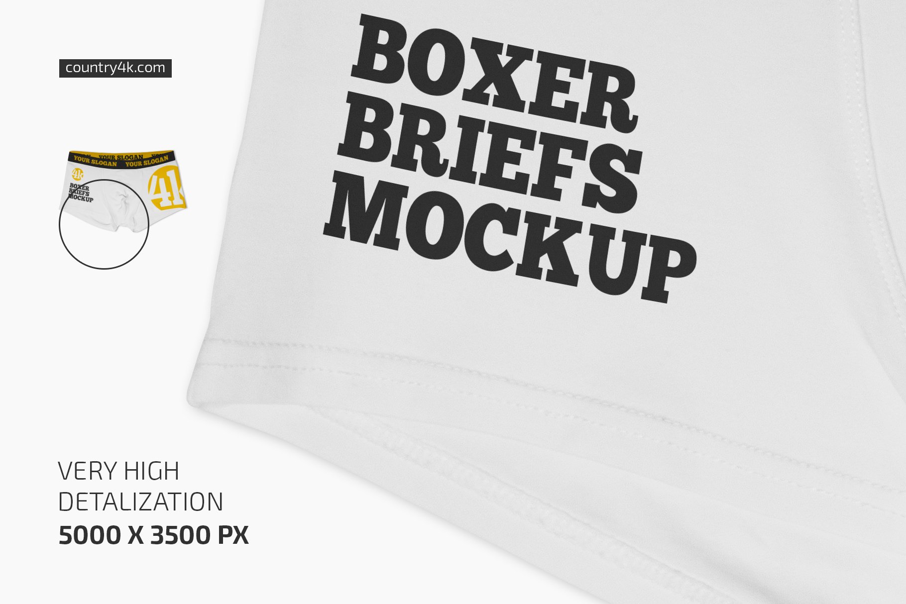 极简拳击平角内裤印花设计贴图样机合集 Boxer Briefs Mockup Set插图2