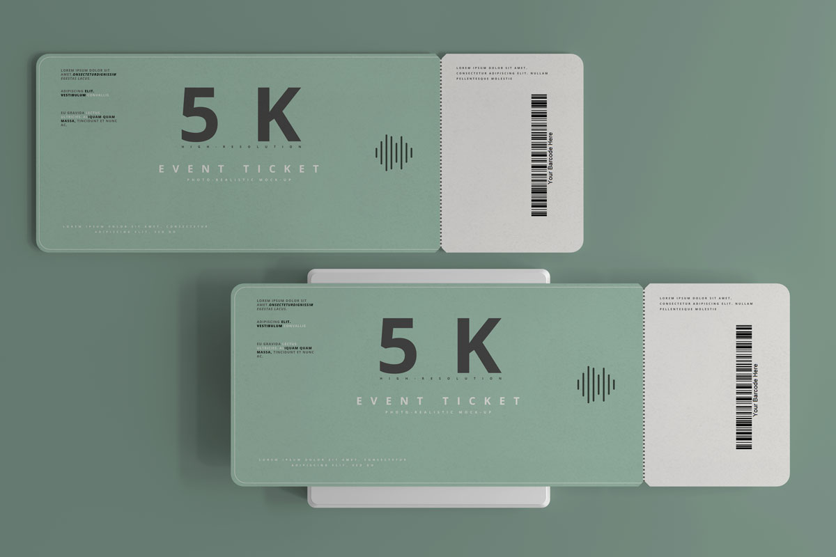 9款圆角机票优惠券设计贴图样机模板roundcornerticketmockup