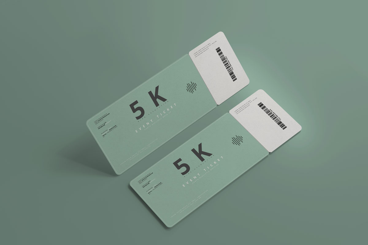 9款圆角机票优惠券设计贴图样机模板roundcornerticketmockup