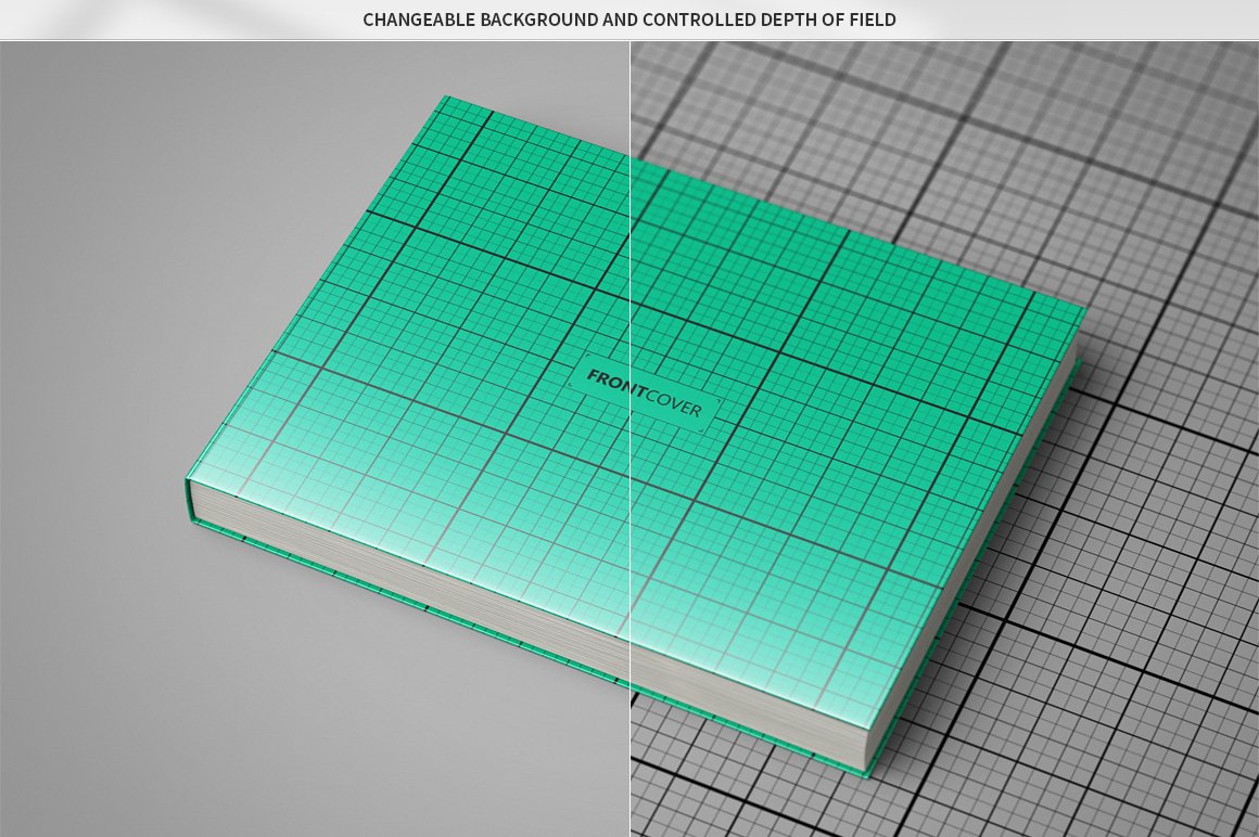 8個精裝書封面設計貼圖樣機模板素材landscapebookmockup