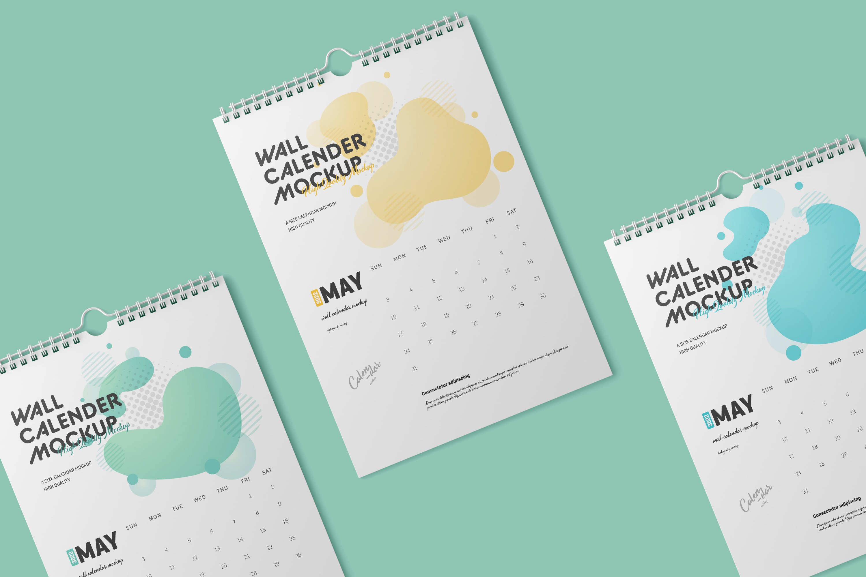 简约日历挂历设计贴图样机wallcalendarmockup