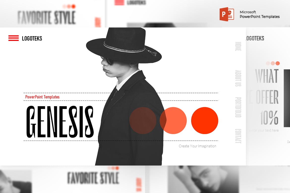 极简主义企业摄影作品集演示文稿设计ppt模板 Genesis Powerpoint Templates插图