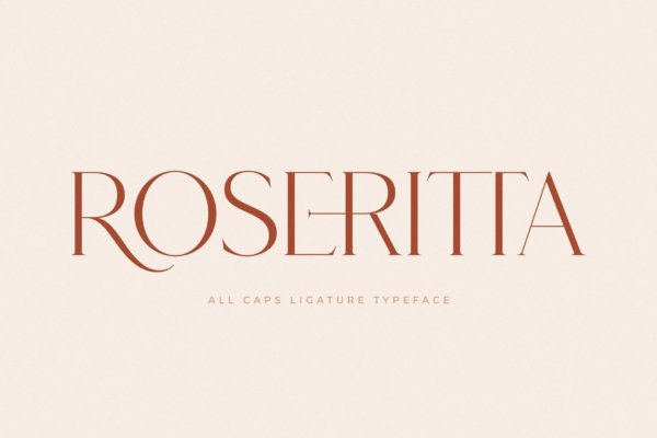 现代杂志社交媒体徽标logo设计衬线英文字体素材 Roseritta – Ligature Serif