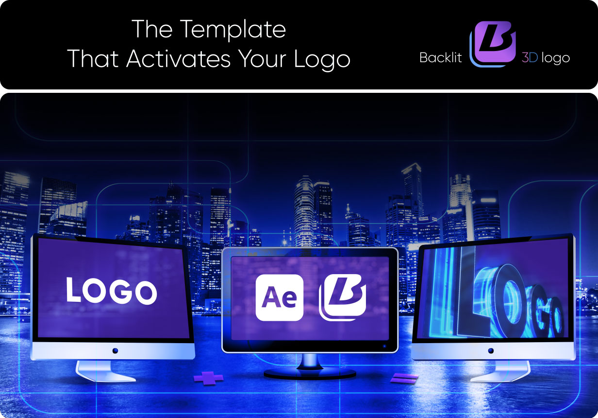3D发光标题徽标Logo设计动画演示AE模板 Videohive – Backlit 3D Logo插图
