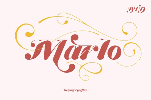 复古奢华品牌标识标题设计衬线英文字体素材 Marlo