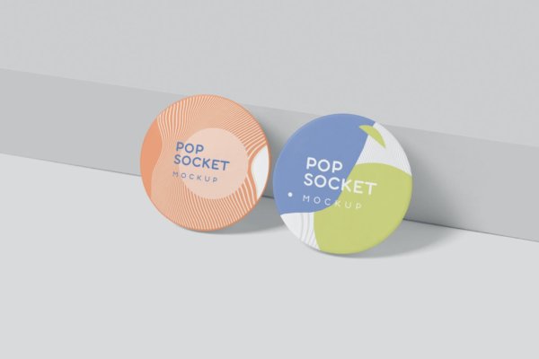 圆形回弹式插座设计贴图样机 Pop Socket Mockups