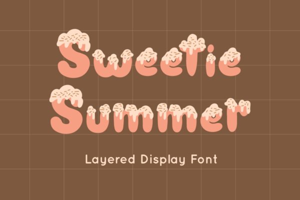 可爱风品牌标题徽标logo设计无衬线英文字体素材 Sweetie Summer – Display Font