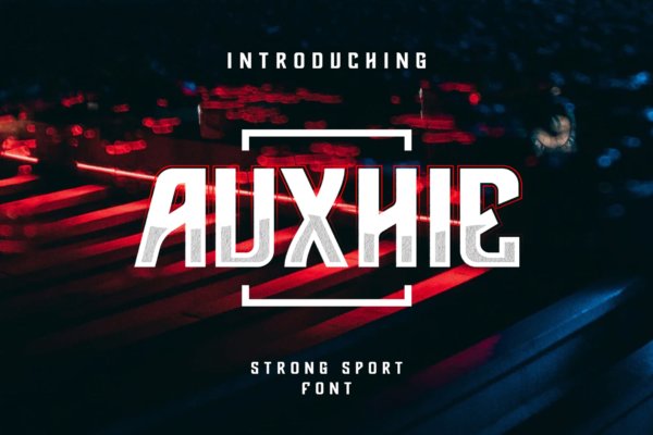 现代杂志海报徽标logo设计衬线英文字体素材 Auxhie Modern Sport Font