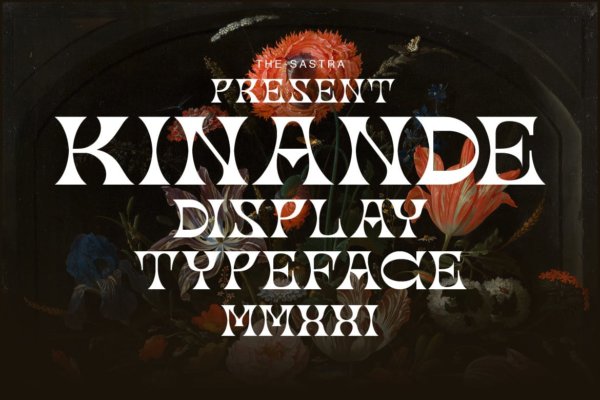 时尚逆反差徽标Logo海报标题设计衬线英文字体素材 Kinande Display Typeface