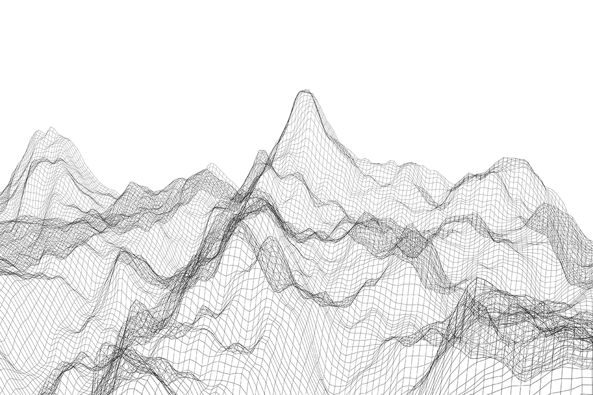 10款黑色流动波浪网格纹理海报设计背景图片合集 Wire Waves Background Set插图10