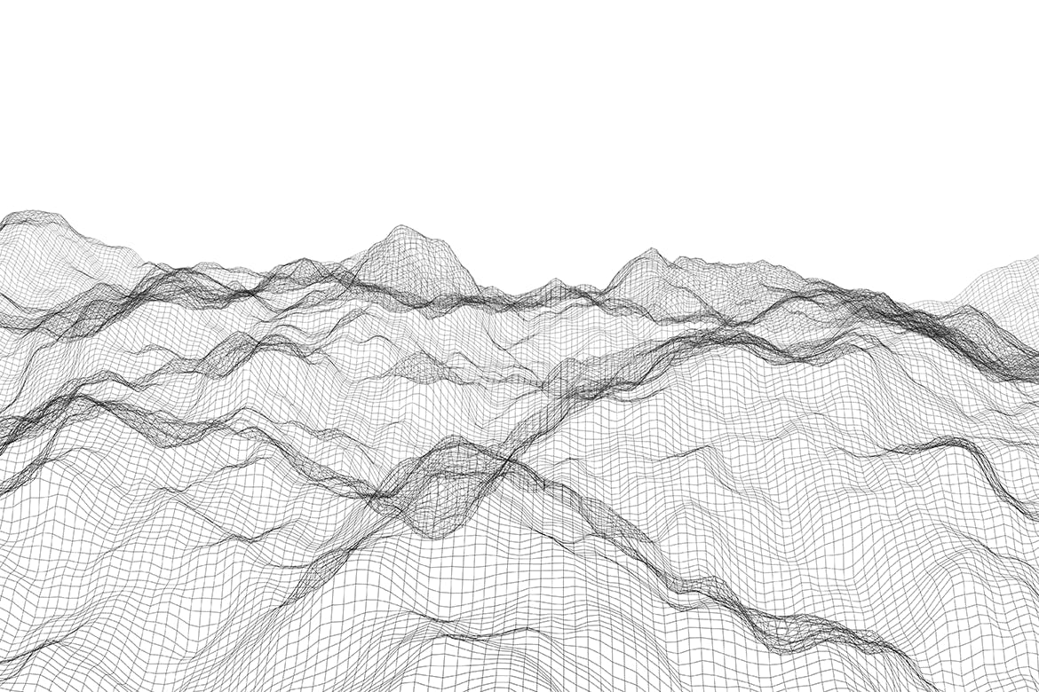 10款黑色流动波浪网格纹理海报设计背景图片合集 Wire Waves Background Set插图12