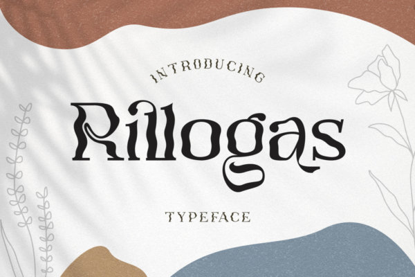 现代优雅逆反差徽标Logo海报标题设计衬衫英文字体素材 Rillogas Font