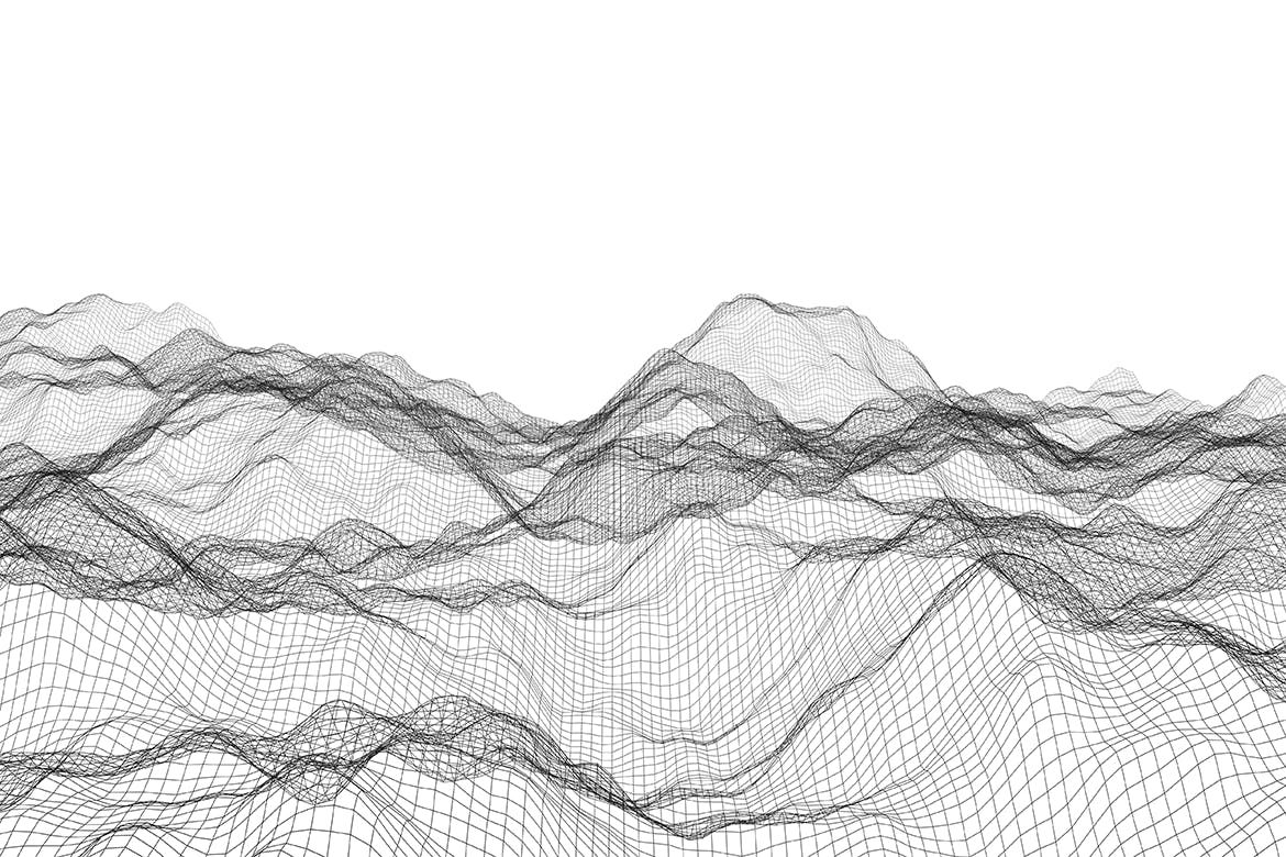 10款黑色流动波浪网格纹理海报设计背景图片合集 Wire Waves Background Set插图1