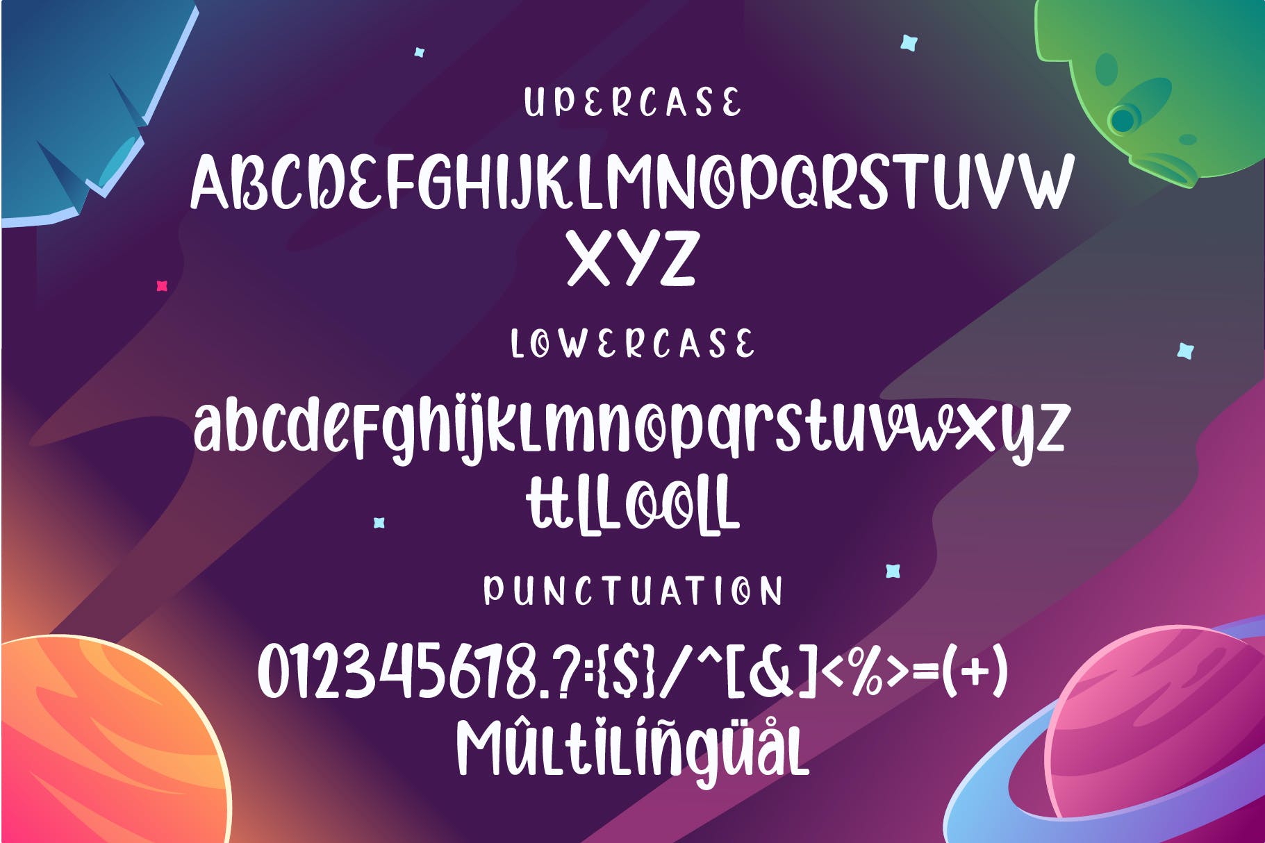 可爱卡通手写标签摄影徽标logo设计手写英文显示字体素材 Amsteroid Space – Handcraft Display Font插图3