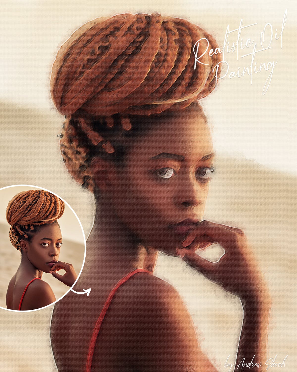 逼真油漆效果照片处理特效PS动作素材 Realistic Oil Painting – Photoshop Action插图4