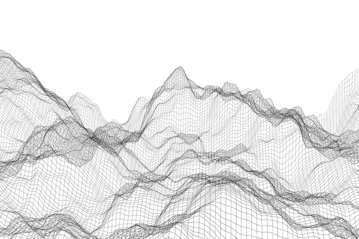 10款黑色流动波浪网格纹理海报设计背景图片合集 Wire Waves Background Set插图5