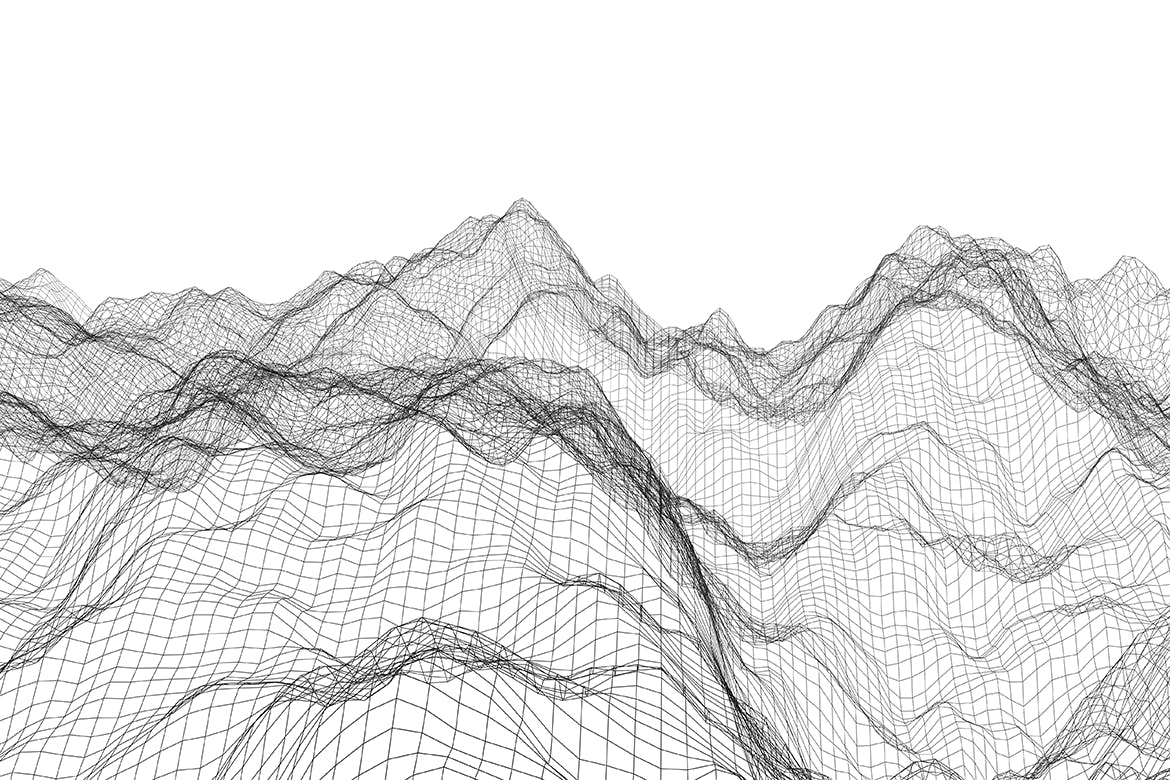10款黑色流动波浪网格纹理海报设计背景图片合集 Wire Waves Background Set插图6