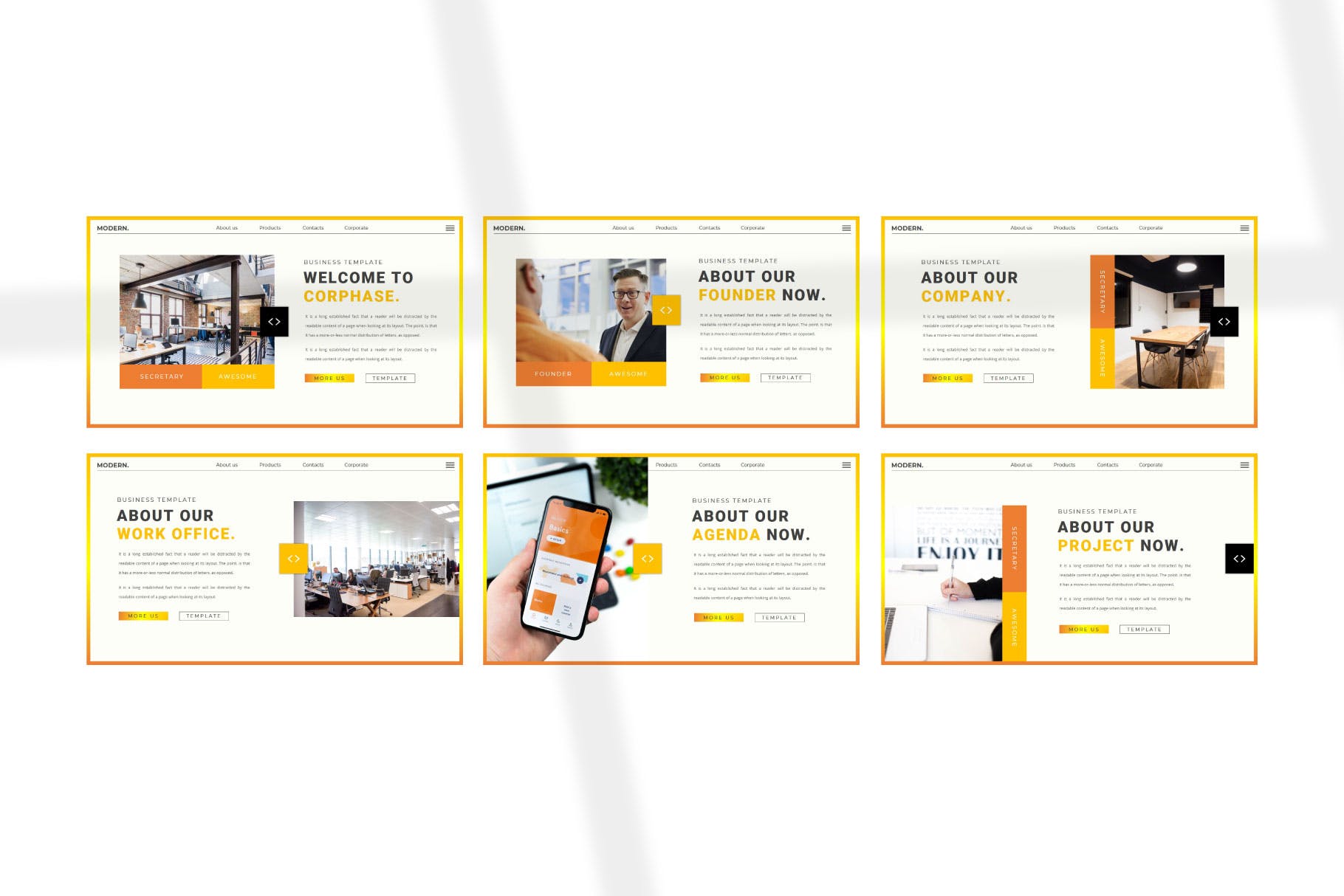 极简主义企业营销策划演示文稿设计ppt模板 CORPHASE Powerpoint Template插图7