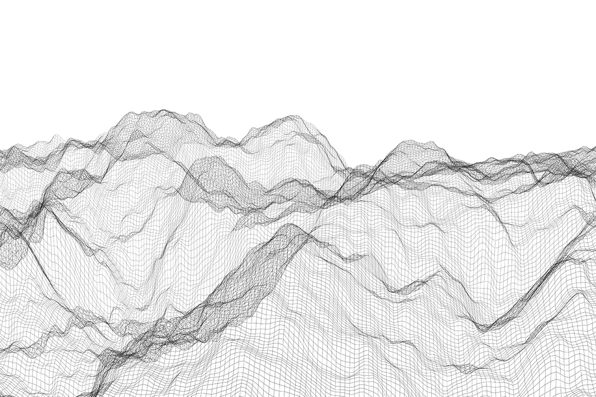 10款黑色流动波浪网格纹理海报设计背景图片合集 Wire Waves Background Set插图7